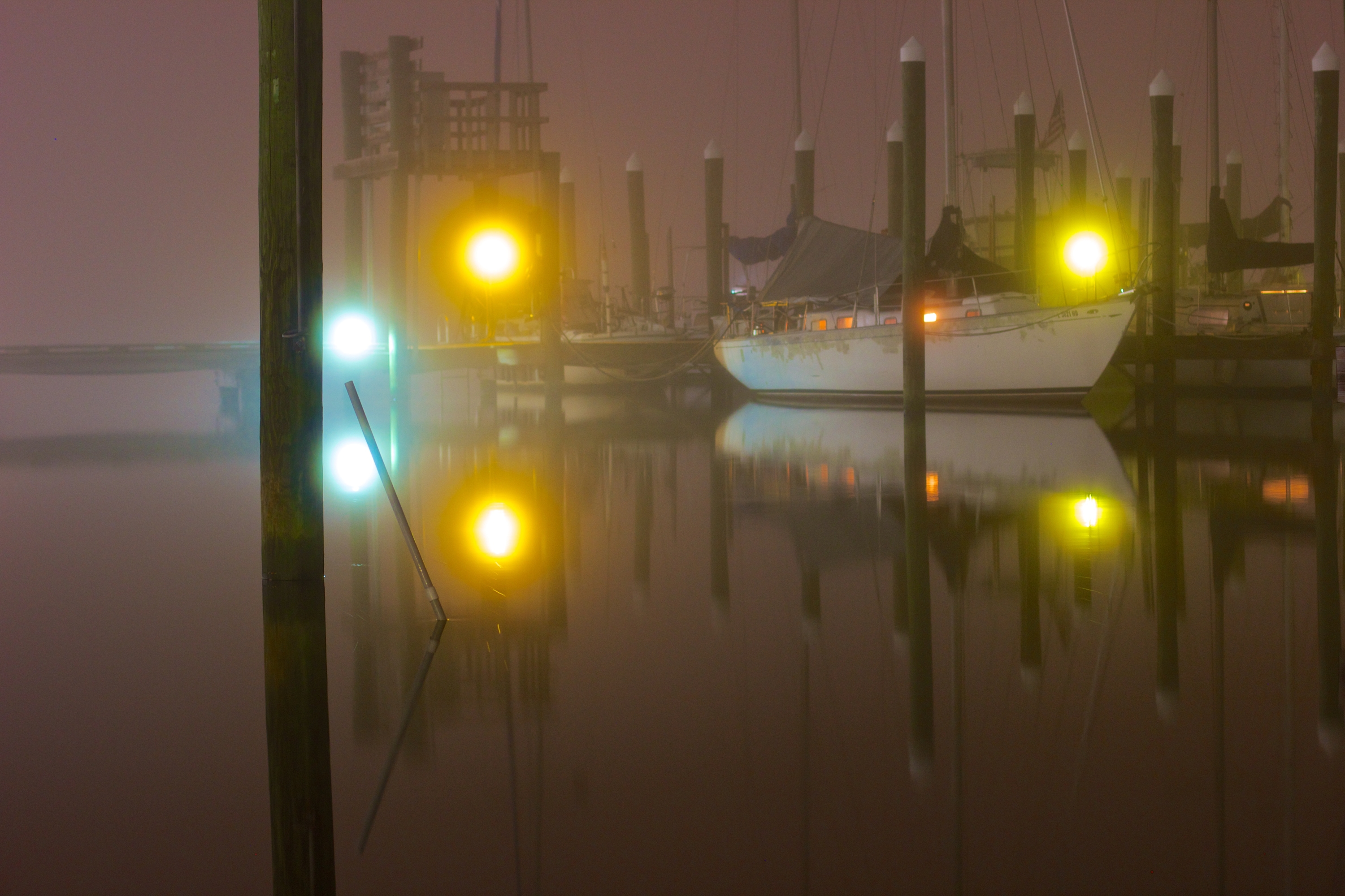 Foggy dock