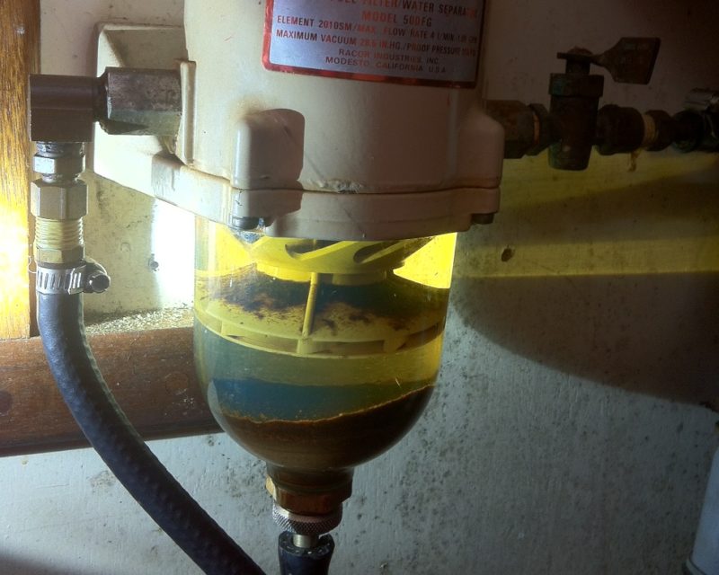 The dirty fuel filter/water separator.