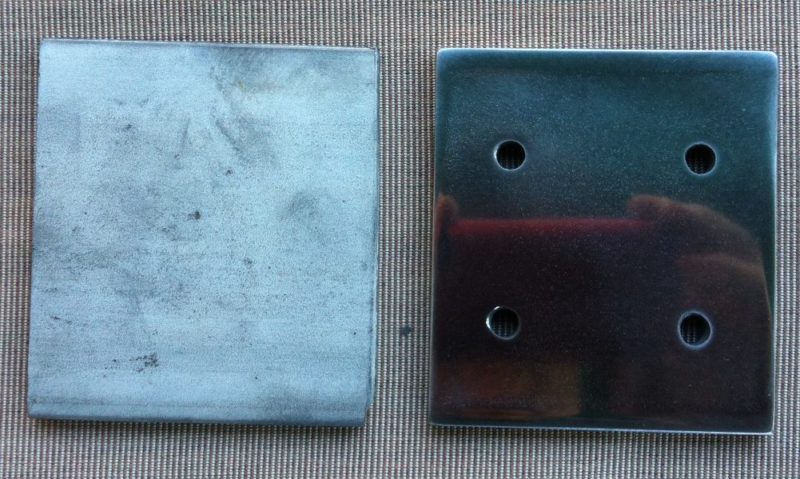 The unpolished plate compared to the polished plate