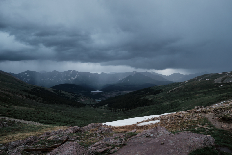 storm at top of searle pass on the colorado trail