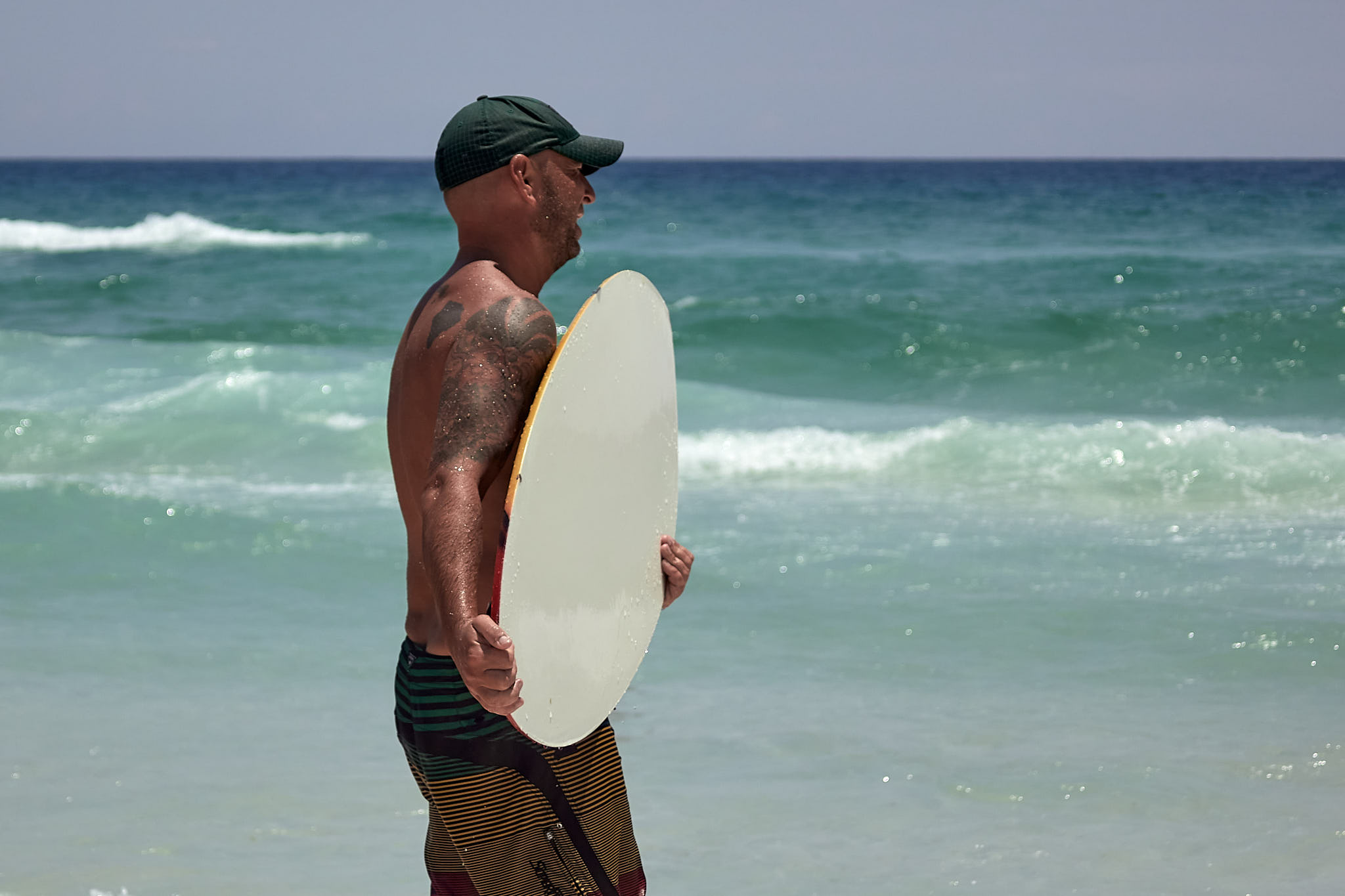 Wakeboarder on the beach in Destin, FL.