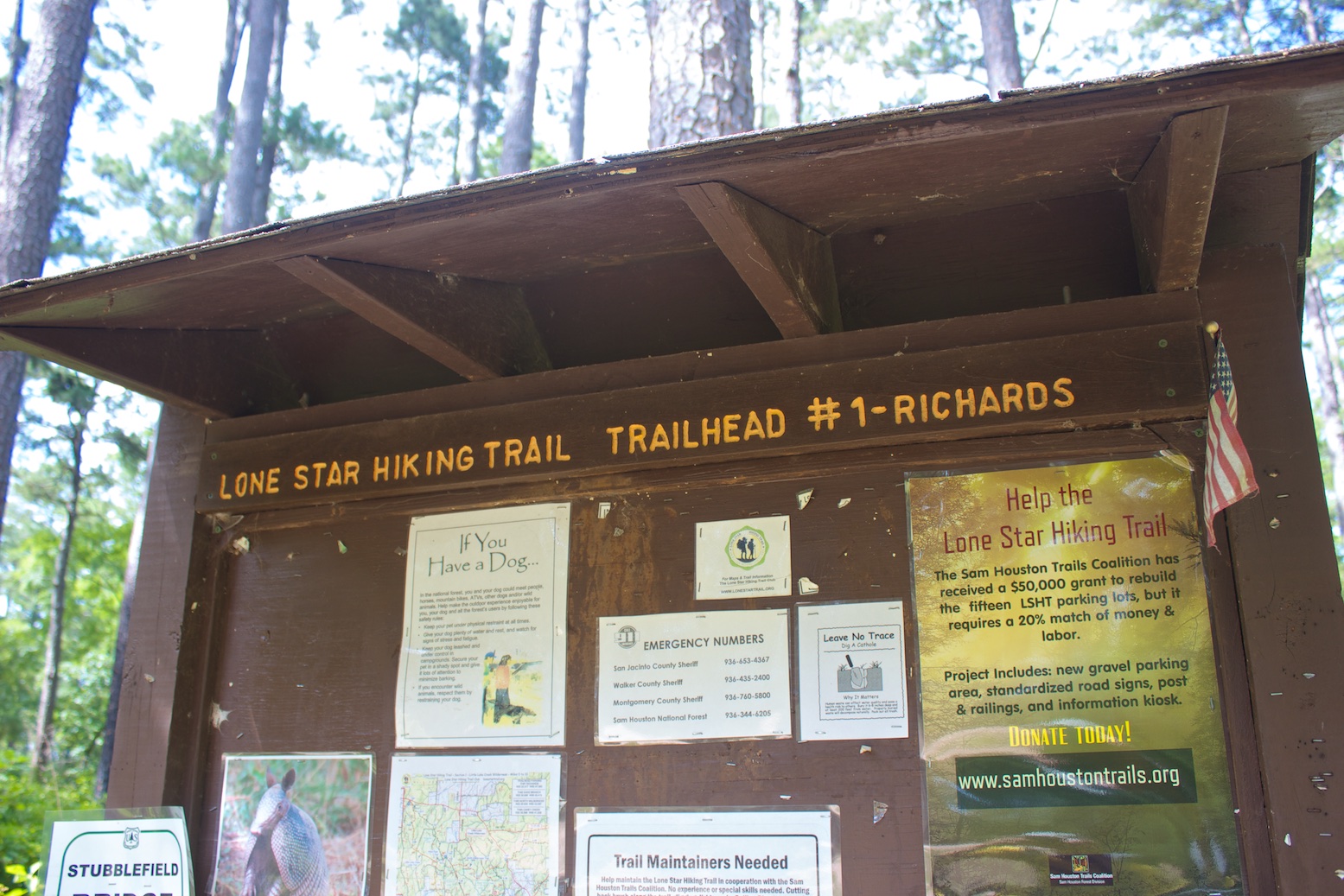 Lone Star Hiking Trail Trailhead 1 Sign